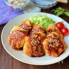【鶏むね肉と豆腐で作る名古屋風甘辛ソースチキンカツ】節約