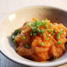 イカ刺しのピリ旨味噌コチュ和え