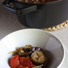 トマトと茄子のパスタパエリア