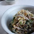 豆もやしとニラとハムのサラダ