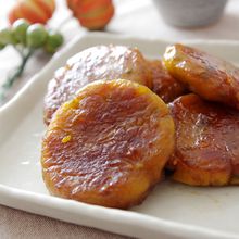 かぼちゃ団子のバター甘辛焼き☆