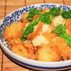 鶏肉と菜の花のかすみ和え