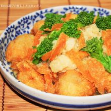 鶏肉と菜の花のかすみ和え