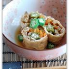 油揚げのたっぷり野菜巻き煮