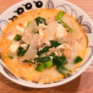 ミルクの作ってみた!投稿(簡単10分！これだけでも満腹「豆腐とニラのもやし担々スープ」)