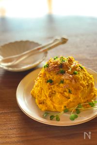レンジで簡単♡かぼちゃとクリームチーズのサラダ