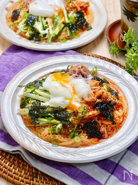 辛旨やみつき♡簡単食材で作る！『ビビンそうめん』