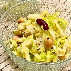 michuの作ってみた!投稿(作り置きにも！『春キャベツとお豆のラペ』)
