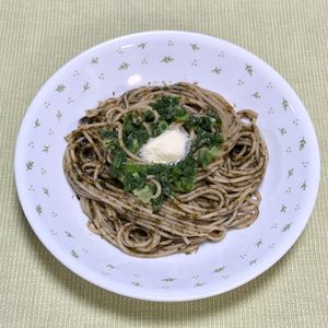 キャピタンの作ってみた!投稿(【海苔とわさびのワンパンパスタ】磯の香りにわさびがピリリ)