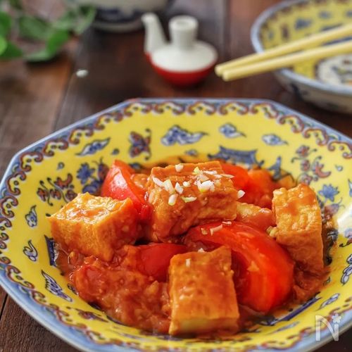 10分！トマトと厚揚げのチリソース