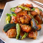緑黄色野菜たっぷり【鶏肉とかぼちゃの甘酢炒め】