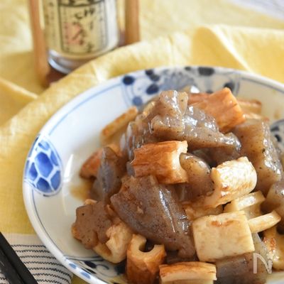 こんにゃくと竹輪のガーリック甘辛醤油