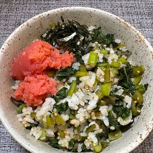 楽ラク手抜キッチン🐶🐾の作ってみた!投稿(【明太菜めし】簡単混ぜご飯)