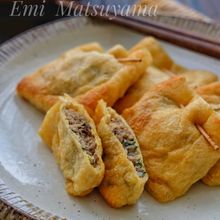 簡単おつまみ！＊サバ缶しそチーズのきつね焼き＊