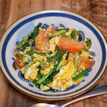 トマトとほうれん草の卵炒め
