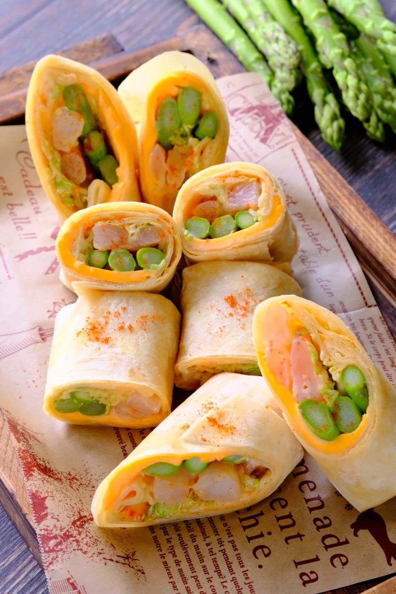 火を使わずに【アスパラとえびのトルティーヤ】 | レシピサイトNadia