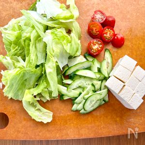 レタスと豆腐のチョレギサラダ風】野菜を美味しく食べる副菜 