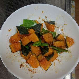 鶏皮坊主の作ってみた!投稿(レンチン副菜☆『かぼちゃといんげんの胡麻和え』)