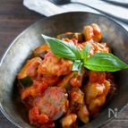 夏野菜たっぷり!なすと鶏肉のトマト煮