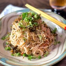 ピリッ！がやみつき辛子高菜とたらこのソーメンチャンプルー