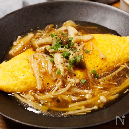 『中華風きのこあんかけオムライス』旨みたっぷり♪やさしい味♡