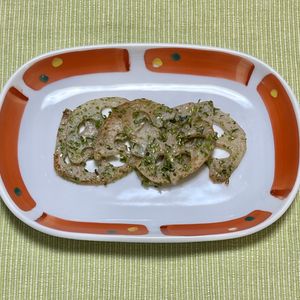 キャピタンの作ってみた!投稿(れんこんのジュワッと青のりしょうゆ焼き)