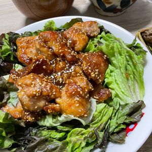 995529の作ってみた!投稿(油は大さじ2♪むね肉で作る♪『揚げない鶏唐の甘酢ごまあえ』)