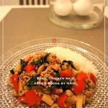 筍の食感がコリッと美味しい鶏ひき肉のバジル炒めご飯