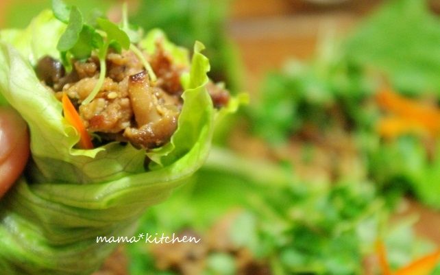 肉味噌豆腐と青じその新芽のレタス包み | レシピサイトNadia