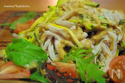 かぼッコリーでカラフル棒々鶏