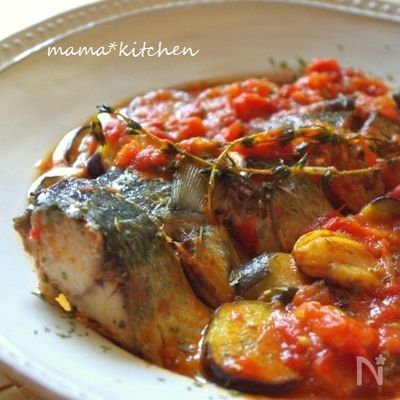 サバと完熟トマトの煮込み