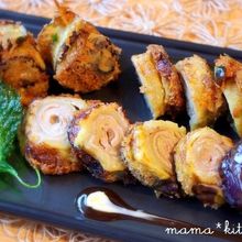 茄子と豚肉のくるくる一口カツ