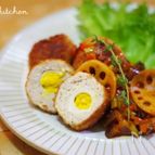 チキンで♪小さなスコッチエッグ〜野菜のソース添え