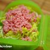 レンジでとろり♪白菜のそぼろあんかけ丼の工程1