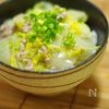 レンジでとろり♪白菜のそぼろあんかけ丼の工程3