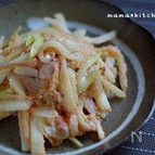 長芋とセロリのとろり明太子炒め