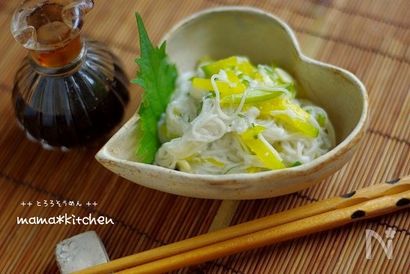 かぼッコリーと素麺のとろろ和え