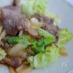 牛タンとレタスの塩麹炒め