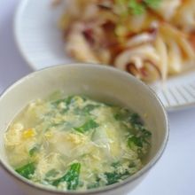 水菜と玉ねぎの玉子スープ