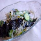 キュウリともやしの海苔サラダ
