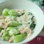 チンゲン菜のクリーム煮