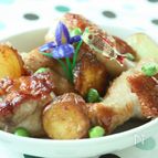 鶏手羽元と新じゃがの揚げ焼き