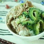 みいさんの豚丼♪夏丼♪レモンねぎ塩豚丼ゴーヤ入り☆