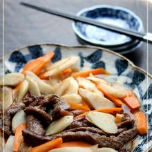 【ウドと牛肉の春オイスター炒め】
