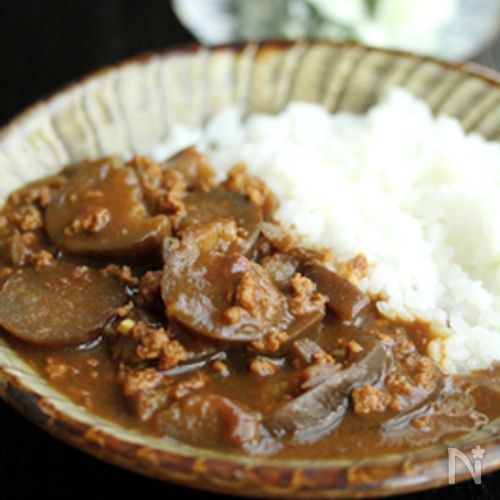 【茄子と挽肉の和風カレー】