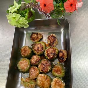 そら・ゆずの作ってみた!投稿(ゴーヤの肉詰め【オイスターだれでコク甘】)