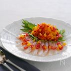 パプリカマリネと白身魚のカルパッチョ