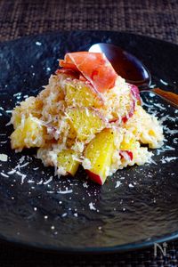 【サツマイモのチーズリゾット】芋の甘さにチーズのコクが魅力