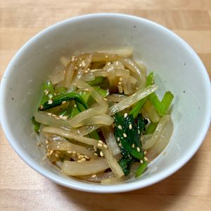ぴの作ってみた!投稿(小松菜と大根のナムル)