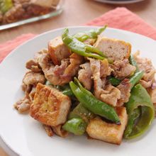 甘長唐辛子と厚揚げのピリ辛炒め